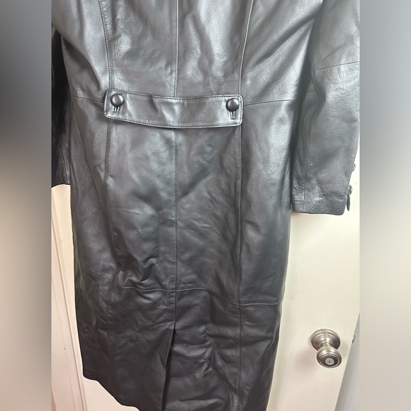 Terry Lewis Classic Luxuries Vintage Black Faux Fur Button Front Leather S-M - Picture 9 of 16